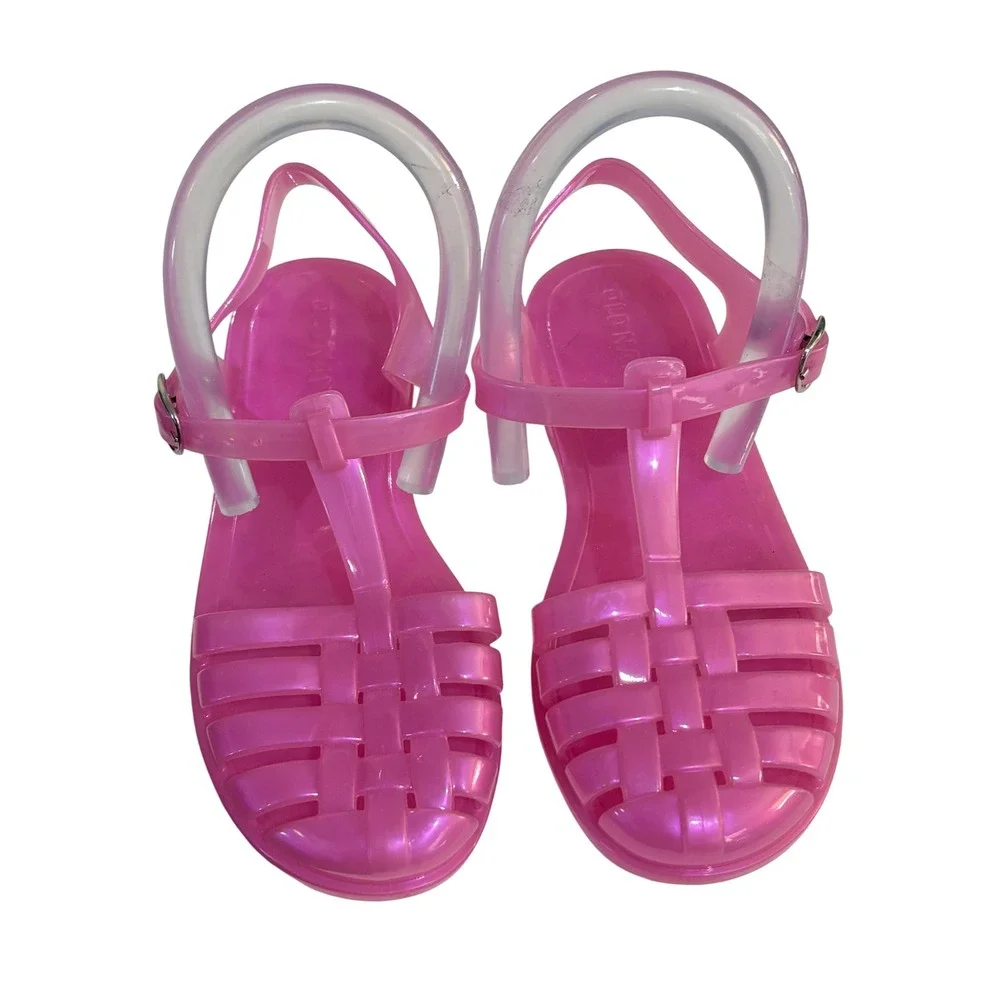 Old Navy Girls Fisherman Jelly Sandals‎ 13 Pink Sparkle Summer Beach